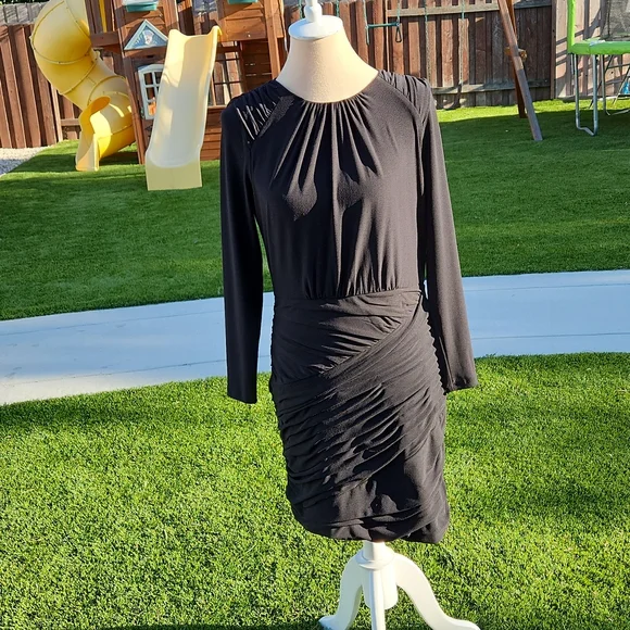 Zara Basic Black Long Sleeve Dress - Size Large - Picture 1 of 9